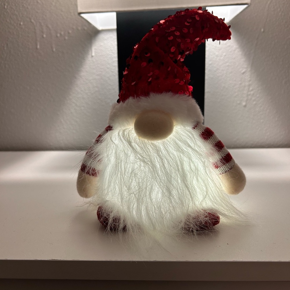 Red Lit Christmas Gnome